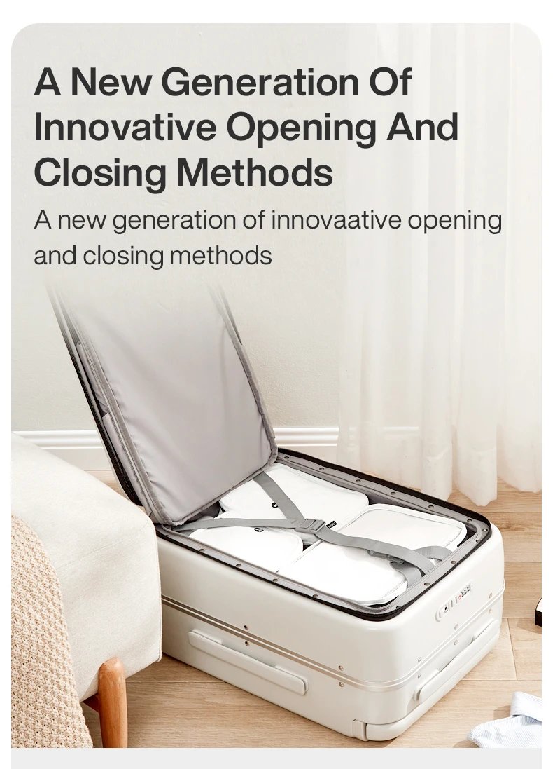 2023 New Design Wide Handle Suitcase Men Carry-On Luggage Women Travel Trolley Case 20 Inch Cabin PC Aluminum Frame M9275