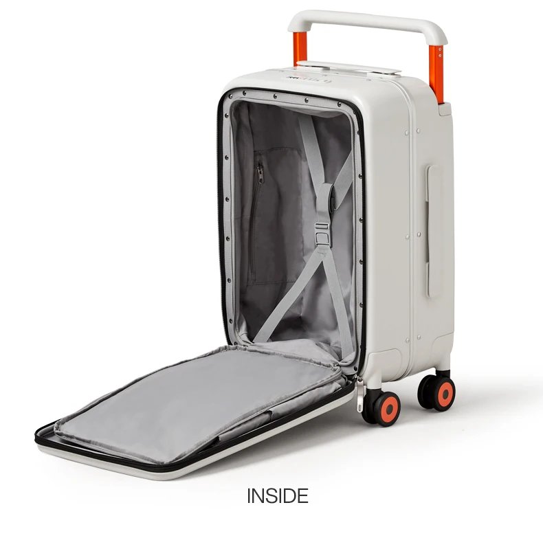 2023 New Design Wide Handle Suitcase Men Carry-On Luggage Women Travel Trolley Case 20 Inch Cabin PC Aluminum Frame M9275