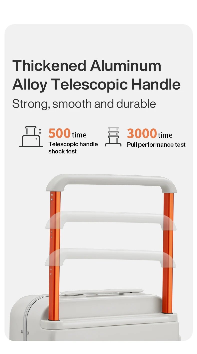 2023 New Design Wide Handle Suitcase Men Carry-On Luggage Women Travel Trolley Case 20 Inch Cabin PC Aluminum Frame M9275