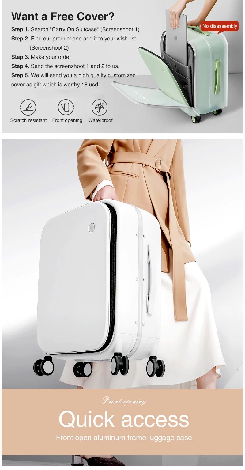 Patent Design Aluminum Frame Suitcase Carry On Rolling Luggage Beautiful Boarding Cabin 18 20 24 Inch M9260 Patent Design Aluminum Frame Suitcase Carry On Rolling Luggage Beautiful Boarding Cabin 18 20 24 Inch M9260