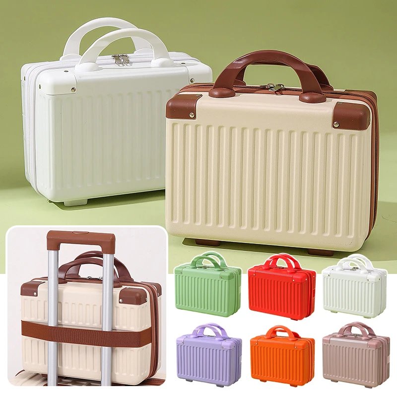 14-Inch Carry-On Hand Suitcase Cosmetic Bag Small Cabin Travel Mini Carrier Suitcase Storage Box Makeup Cases Luggage for Women
