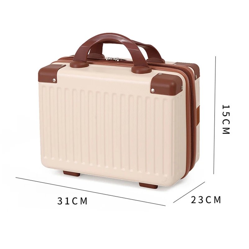 14-Inch Carry-On Hand Suitcase Cosmetic Bag Small Cabin Travel Mini Carrier Suitcase Storage Box Makeup Cases Luggage for Women