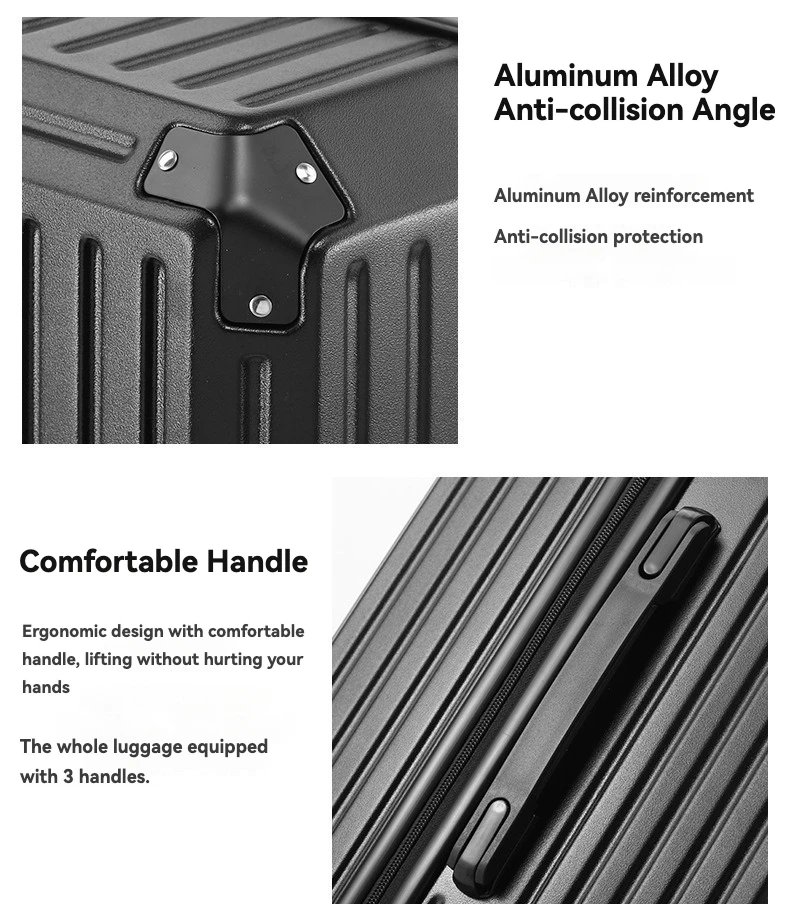 2024 New Large Capacity Durable Luggage Sets PC+ABS Suitcase USB Charging Women Girl Carry-On Boarding Travel 20/24/26/28