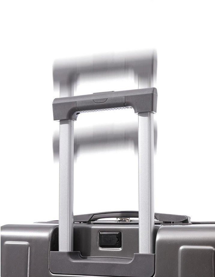 Suitcase Front Opening Carry on Luggage with Laptop Storage Pocket USB Multi Function Travel Suitcase  Middle Size Trolley Case