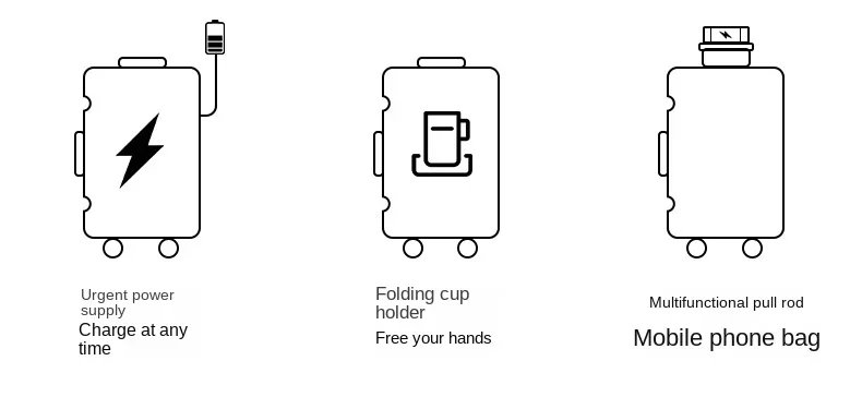 Luggage Middle Size Front Opening Men's and Women's Multifunctional Password Lock Travel Suitcases with Wheels 20 22 24 26 Inch