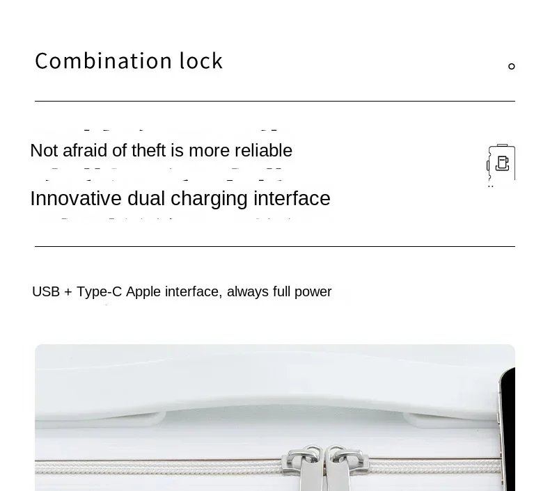 Luggage Middle Size Front Opening Men's and Women's Multifunctional Password Lock Travel Suitcases with Wheels 20 22 24 26 Inch