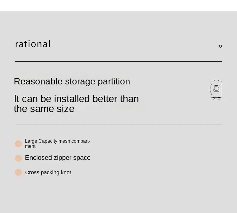 Luggage Middle Size Front Opening Men's and Women's Multifunctional Password Lock Travel Suitcases with Wheels 20 22 24 26 Inch