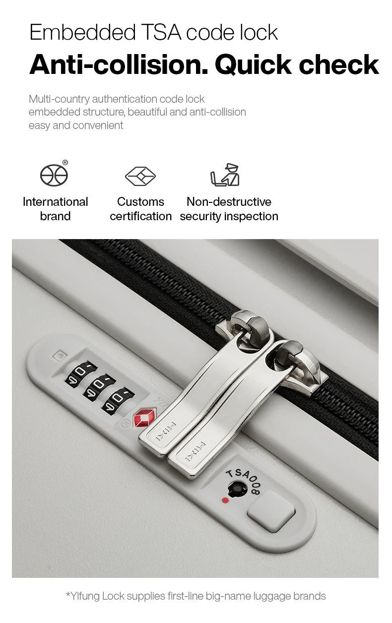 Front Laptop Pocket Suitcase Wide Handle Travel Suitcase Men 20''Carry-On Luggage Women PC Aluminum Frame Trolley Case 24''