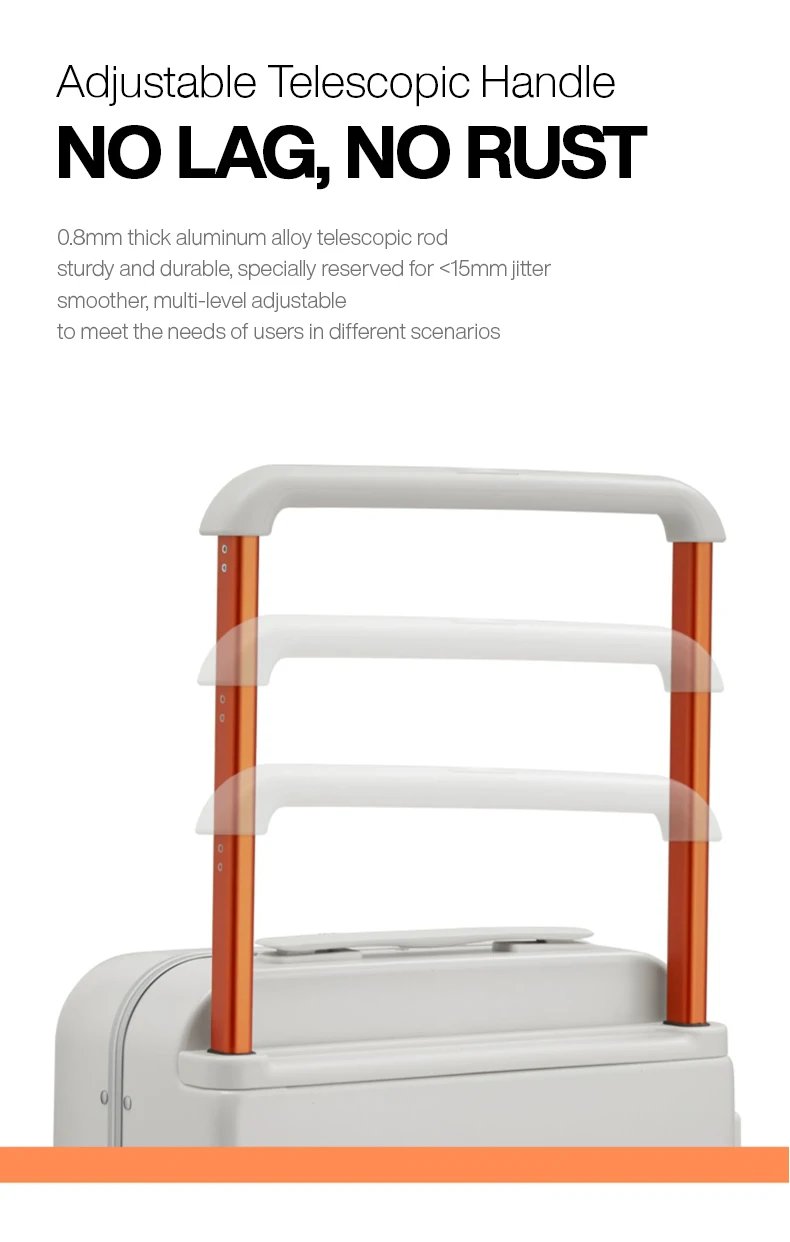 Front Laptop Pocket Suitcase Wide Handle Travel Suitcase Men 20''Carry-On Luggage Women PC Aluminum Frame Trolley Case 24''