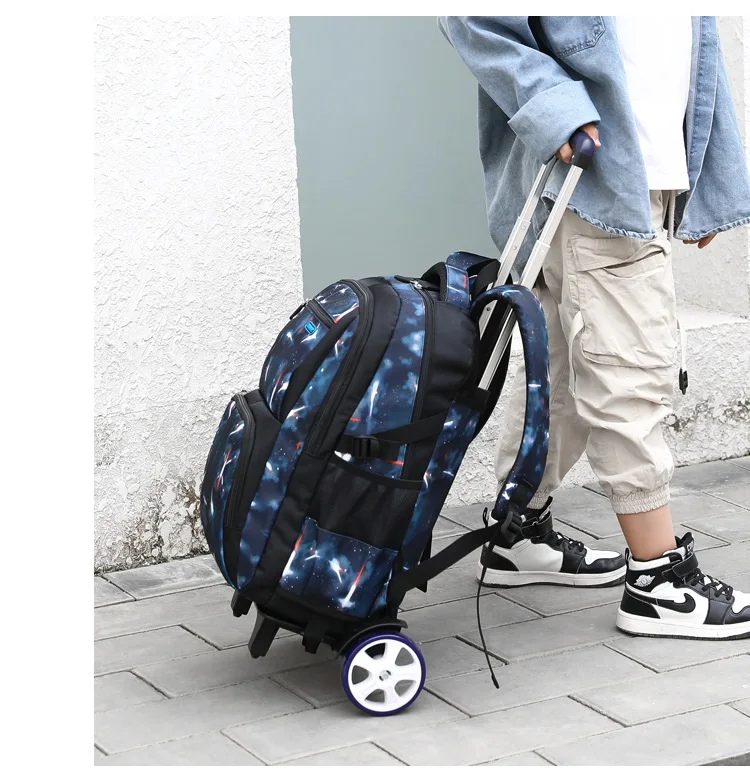 Kids School Bag With Wheels Rolling Backpack for Boy Wheeled School Bag 6 Wheels Trolley Bookbag Carry on Luggage with Lunch Bag Kids School Bag With Wheels Rolling Backpack for Boy Wheeled School Bag 6 Wheels Trolley Bookbag Carry on Luggage with Lunch Bag
