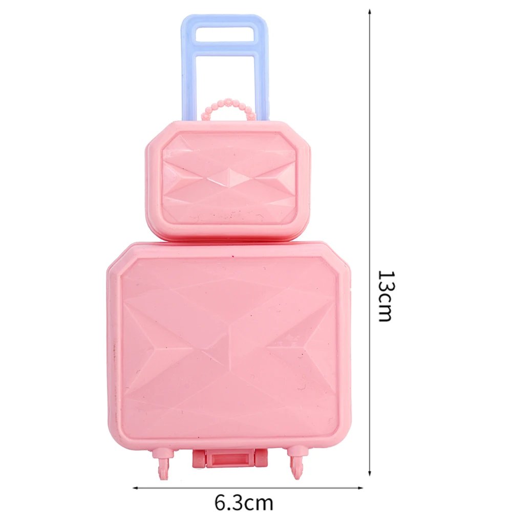 NK Official 1 Set Fashion Mini Suitcase Fit For Barbie Doll Travel Case Luggage Clothes Storage for 1/6 BJD Doll Kid Toy Gift JJ