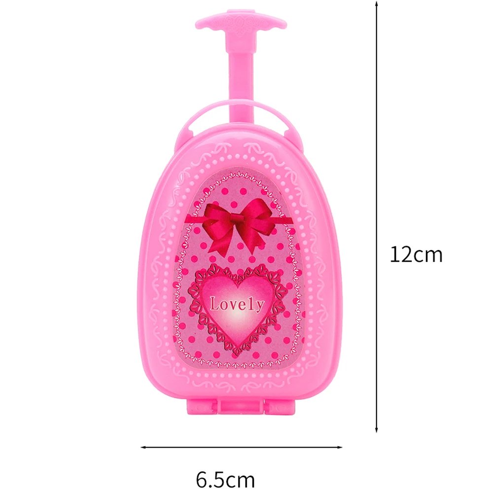 NK Official 1 Set Fashion Mini Suitcase Fit For Barbie Doll Travel Case Luggage Clothes Storage for 1/6 BJD Doll Kid Toy Gift JJ