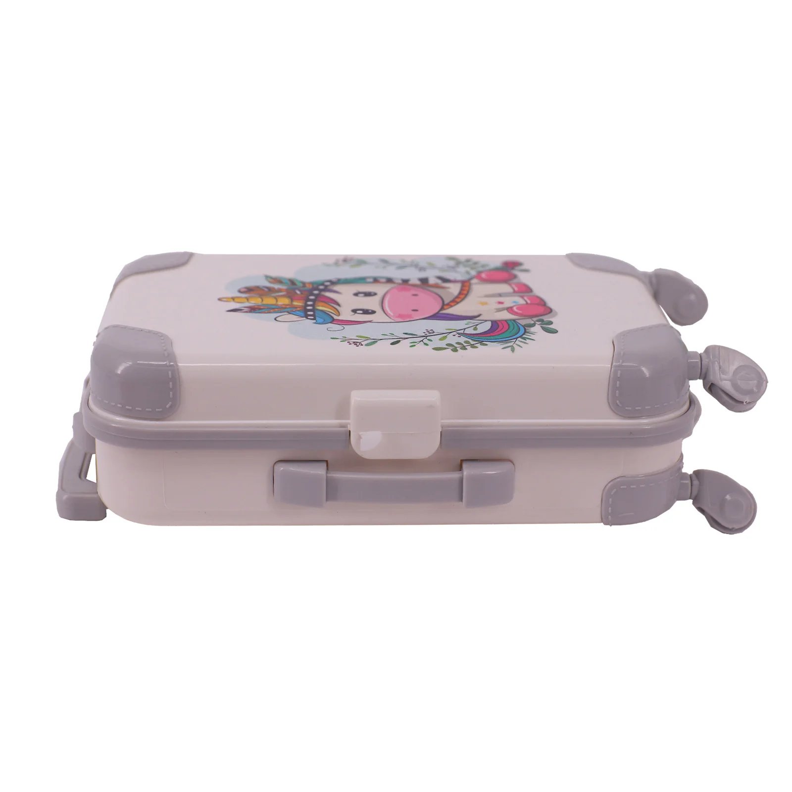 Doll Accessories Suitcase Cartoon Animal Print Fit For 18 Inch American Dolls 43Cm Baby Reborn Doll Clothes Storage,Kid Toy Gift