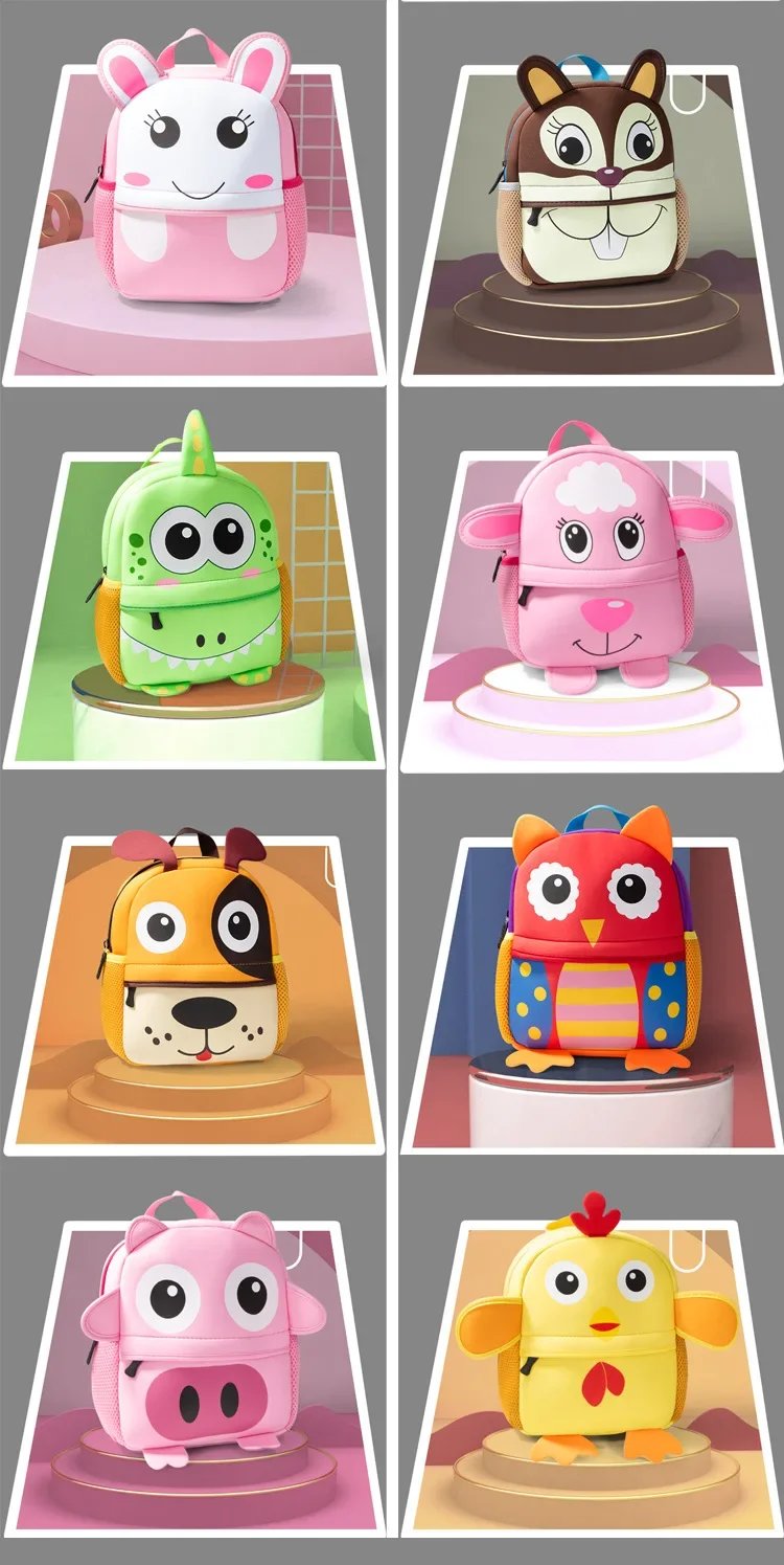 New 3D Children School Bags Kids Backpacks Kindergarten Cartoon Animal Toddle Kids Backpack Fashion Travel Outdoor Bags