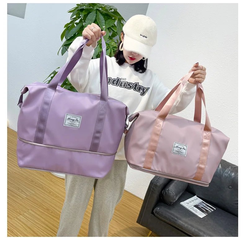 Carry On Travel Duffle Bag Nylon Waterproof Sports Gym Tote Bags for Women Large Capacity Storage Luggage Handbag