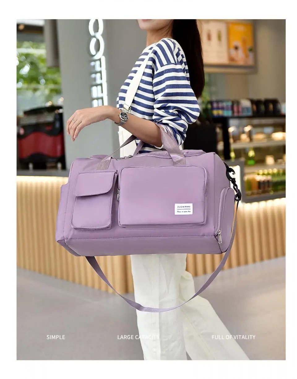 Carry On Travel Bag Large Capacity Weekender Overnight Duffle Bags with Shoe Compartment Sports Fitness Bags for Women