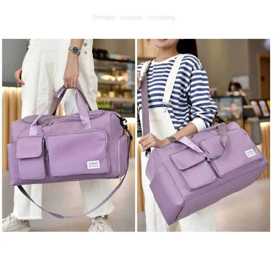 Carry On Travel Bag Large Capacity Weekender Overnight Duffle Bags with Shoe Compartment Sports Fitness Bags for Women