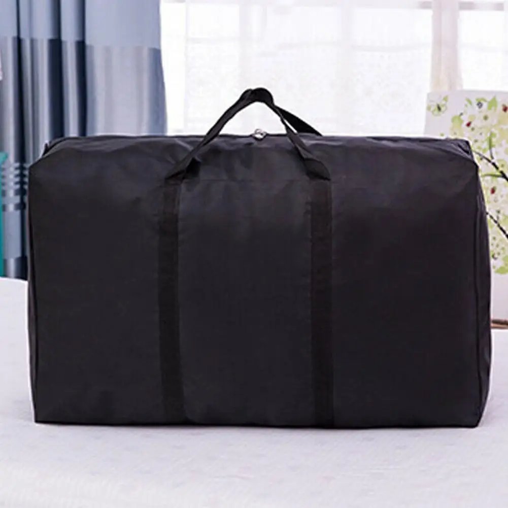 Unisex Large Capacity Folding Duffle Bag Travel Clothes Storage Bags Zipper Oxford Weekend Bag Thin Portable Moving Luggage Bags