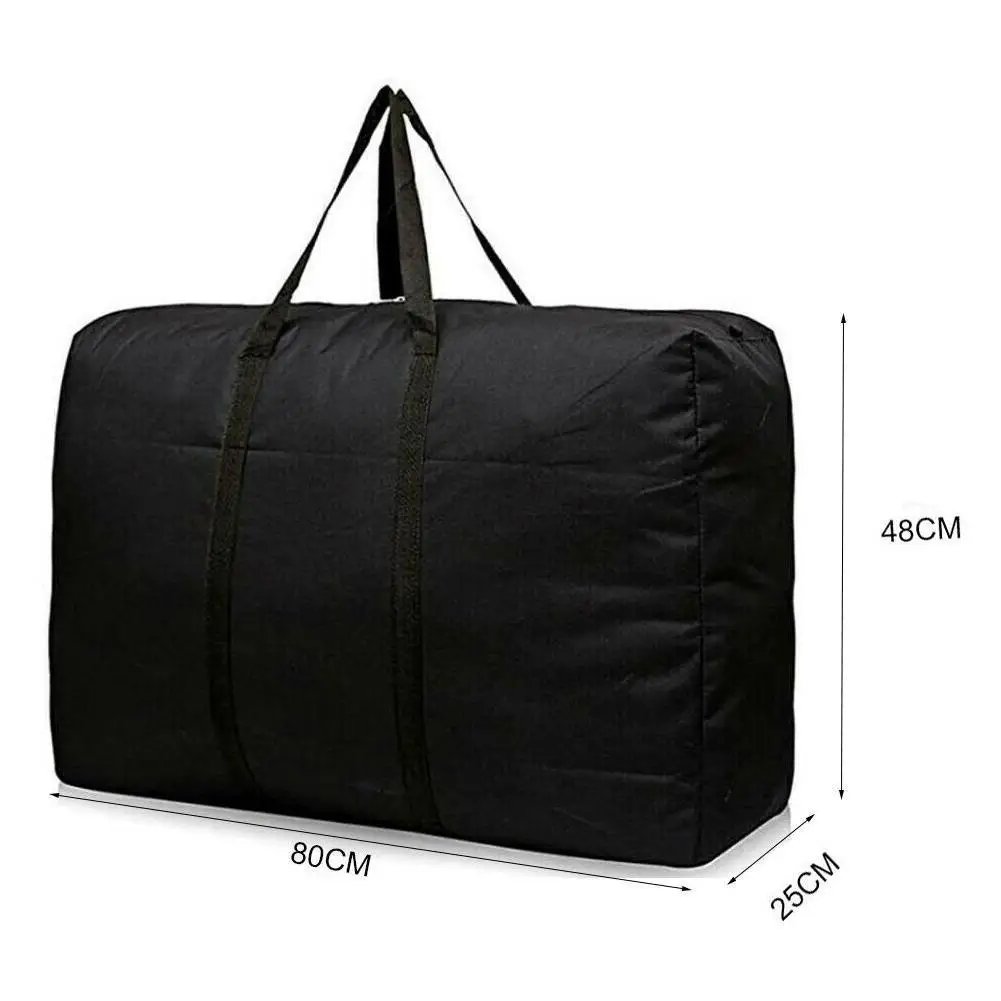 Unisex Large Capacity Folding Duffle Bag Travel Clothes Storage Bags Zipper Oxford Weekend Bag Thin Portable Moving Luggage Bags