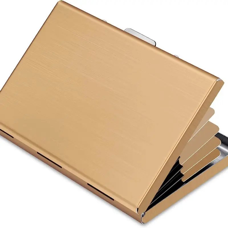 Anti-Scan RFID 6 Cards Large capacity Aluminum Metal Credit Card Holder Slim Blocking Wallet Case Business Card Protection Hold