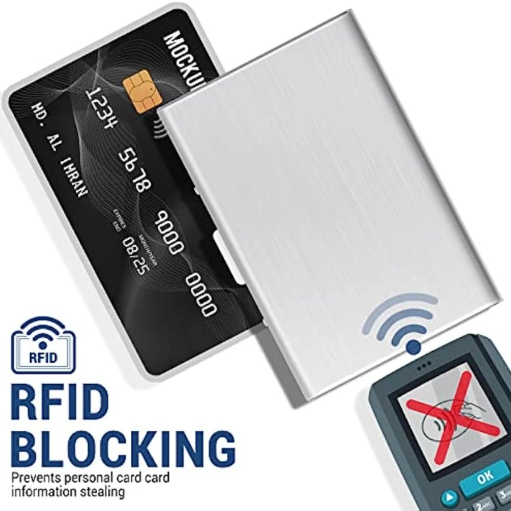 Anti-Scan RFID 6 Cards Large capacity Aluminum Metal Credit Card Holder Slim Blocking Wallet Case Business Card Protection Hold