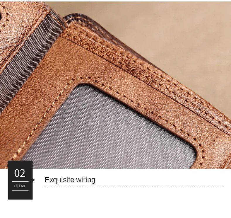 Men's Wallets RFID Genuine Leather Trifold Wallets For Men with ID Window and Credit Card Holder