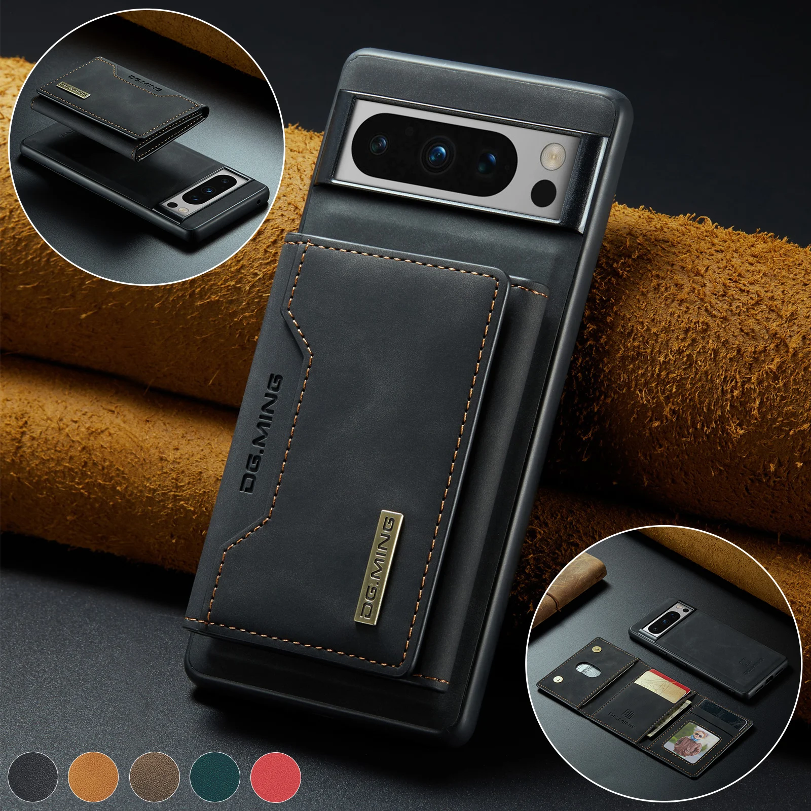 Luxury Magnetic Leather Wallet Case for Google Pixel 8 Pro 7 7A 6 6A Fold Pixel8 Pixel7 Kickstand Money Credit Card Holder Cover Luxury Magnetic Leather Wallet Case for Google Pixel 8 Pro 7 7A 6 6A Fold Pixel8 Pixel7 Kickstand Money Credit Card Holder Cover