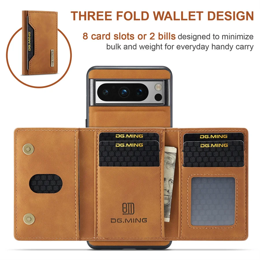 Luxury Magnetic Leather Wallet Case for Google Pixel 8 Pro 7 7A 6 6A Fold Pixel8 Pixel7 Kickstand Money Credit Card Holder Cover Luxury Magnetic Leather Wallet Case for Google Pixel 8 Pro 7 7A 6 6A Fold Pixel8 Pixel7 Kickstand Money Credit Card Holder Cover