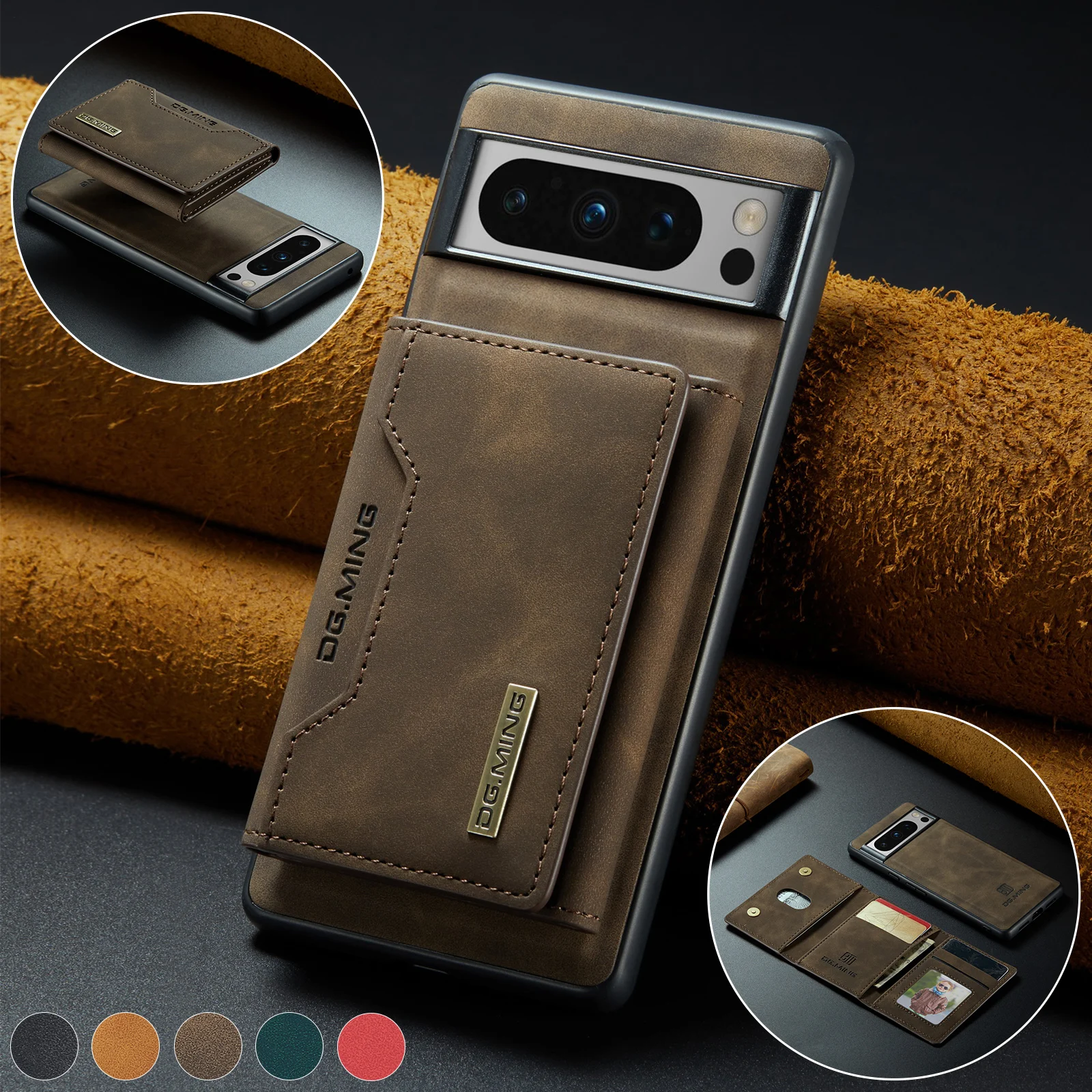 Luxury Magnetic Leather Wallet Case for Google Pixel 8 Pro 7 7A 6 6A Fold Pixel8 Pixel7 Kickstand Money Credit Card Holder Cover Luxury Magnetic Leather Wallet Case for Google Pixel 8 Pro 7 7A 6 6A Fold Pixel8 Pixel7 Kickstand Money Credit Card Holder Cover