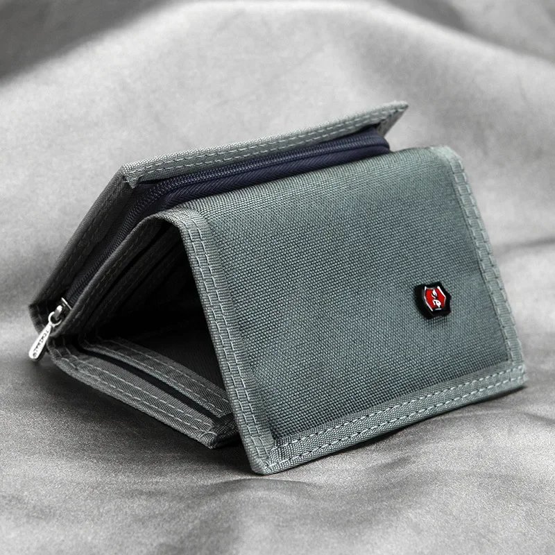Men'S 5 Colors Korean Tri-Fold Coin Purse Canvas Wallet Solid Color Fashion Slim Multifunctional Classic Portable Card Holder Men'S 5 Colors Korean Tri-Fold Coin Purse Canvas Wallet Solid Color Fashion Slim Multifunctional Classic Portable Card Holder