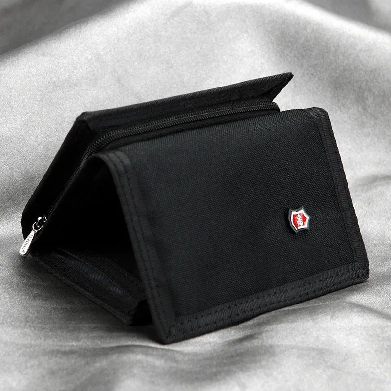 Men'S 5 Colors Korean Tri-Fold Coin Purse Canvas Wallet Solid Color Fashion Slim Multifunctional Classic Portable Card Holder Men'S 5 Colors Korean Tri-Fold Coin Purse Canvas Wallet Solid Color Fashion Slim Multifunctional Classic Portable Card Holder