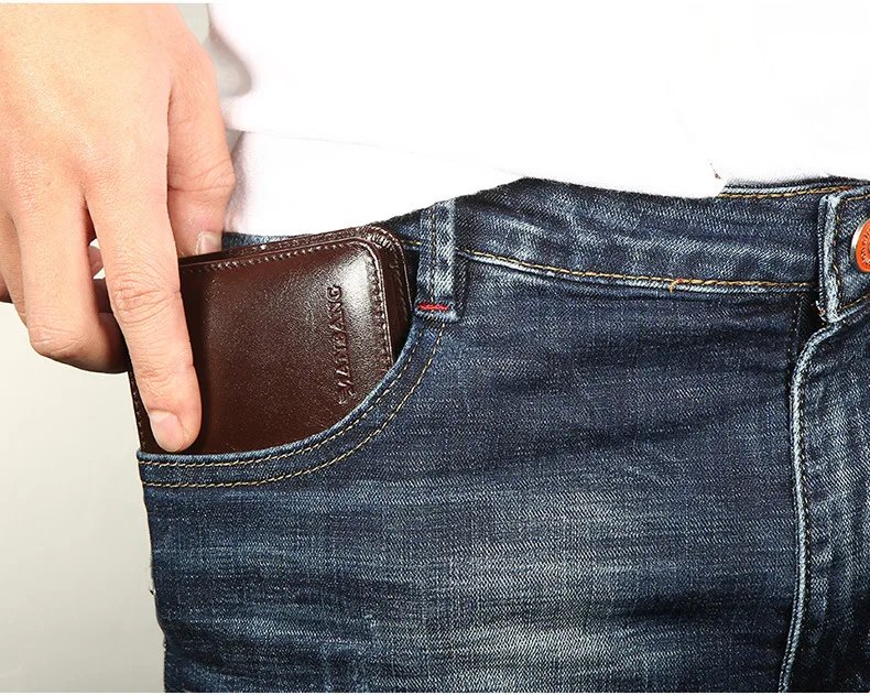 【Genuine Cowhide Leather】Hot Sale Men's Wallet Luxury Original Short Tri-Fold First Layer Cowhide Purse Business