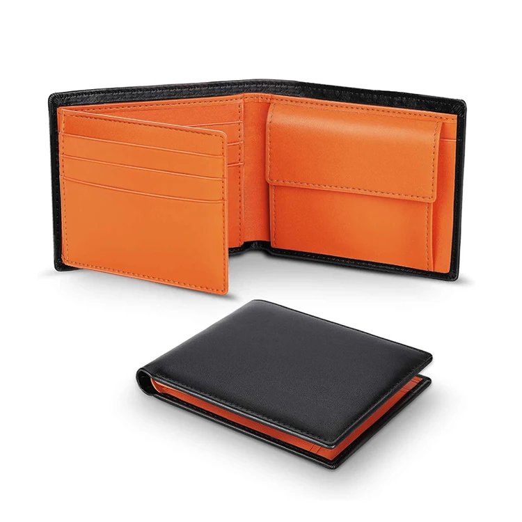 2024 Genuine Leather Wallet Men Slim RFID Classic Soft Solid Purse Card Holder Coin Pocket ID Window Minimalist Wallets