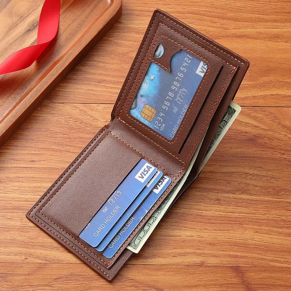 Men&rsquo;S Pu Leather Business Wallets Coin Bags Purses Dollar Slim Large Capacity Male Multifunctional Casual Wallet Card Holders