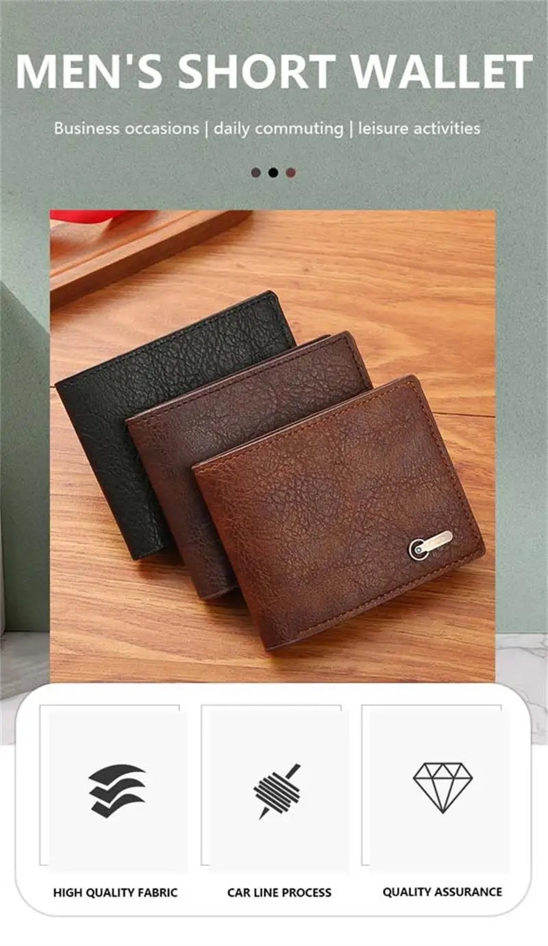 Men&rsquo;S Pu Leather Business Wallets Coin Bags Purses Dollar Slim Large Capacity Male Multifunctional Casual Wallet Card Holders