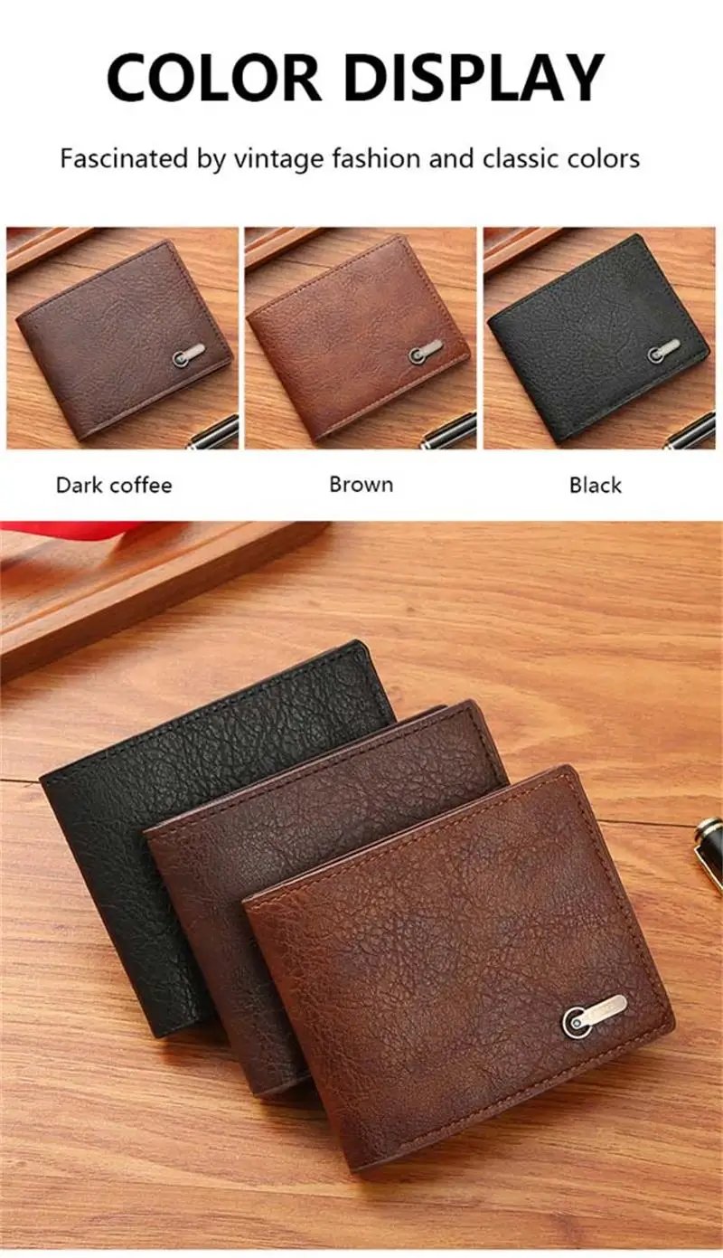 Men&rsquo;S Pu Leather Business Wallets Coin Bags Purses Dollar Slim Large Capacity Male Multifunctional Casual Wallet Card Holders
