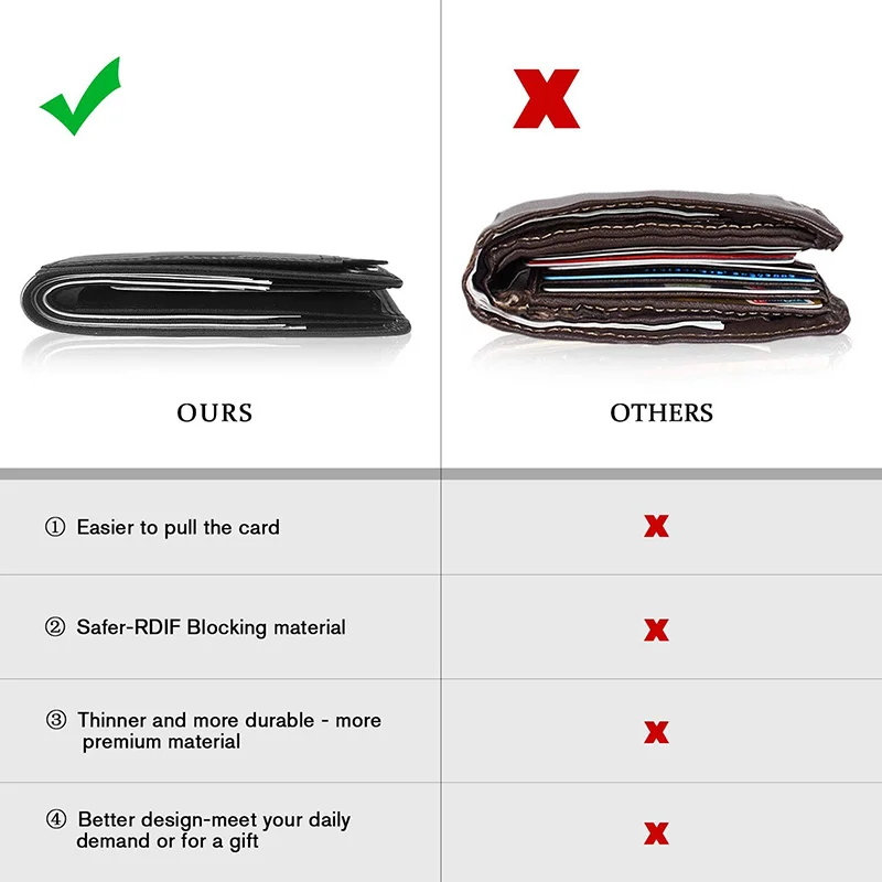 Custom name 100% Genuine Leather RFID Blocking Slim Trifold Men Wallets with Coin Pocket and ID Window Minimalist Wallet for Men Custom name 100% Genuine Leather RFID Blocking Slim Trifold Men Wallets with Coin Pocket and ID Window Minimalist Wallet for Men