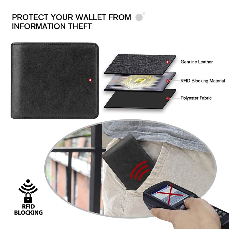 Custom name 100% Genuine Leather RFID Blocking Slim Trifold Men Wallets with Coin Pocket and ID Window Minimalist Wallet for Men Custom name 100% Genuine Leather RFID Blocking Slim Trifold Men Wallets with Coin Pocket and ID Window Minimalist Wallet for Men