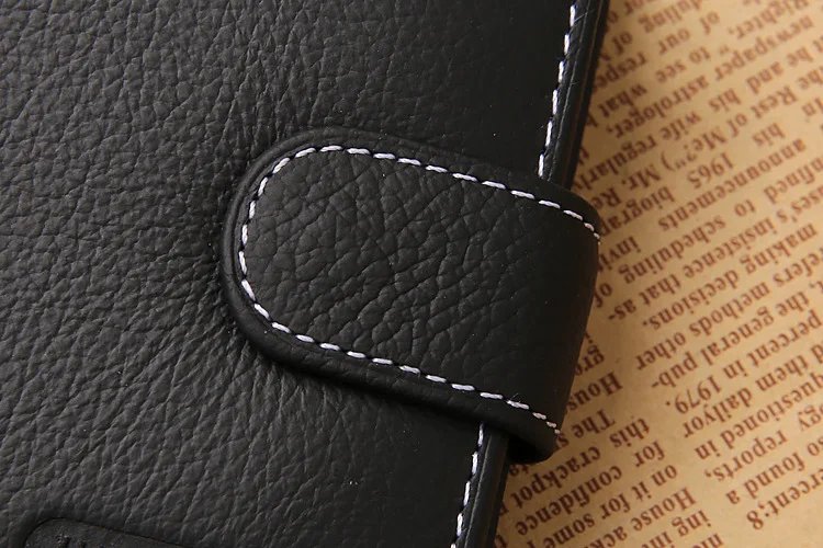 Leather Men Wallets Cow Leather Solid Sample Style Zipper Purse Man Card Horders Famous Brand High Quality Male Wallet