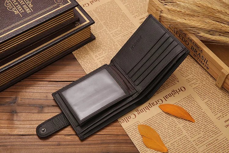 Leather Men Wallets Cow Leather Solid Sample Style Zipper Purse Man Card Horders Famous Brand High Quality Male Wallet