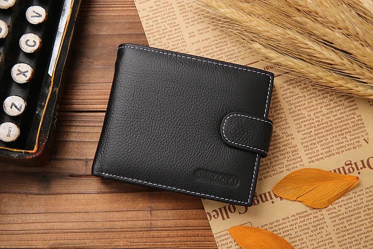 Leather Men Wallets Cow Leather Solid Sample Style Zipper Purse Man Card Horders Famous Brand High Quality Male Wallet