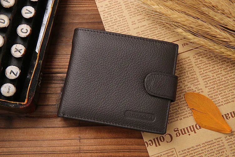 Leather Men Wallets Cow Leather Solid Sample Style Zipper Purse Man Card Horders Famous Brand High Quality Male Wallet