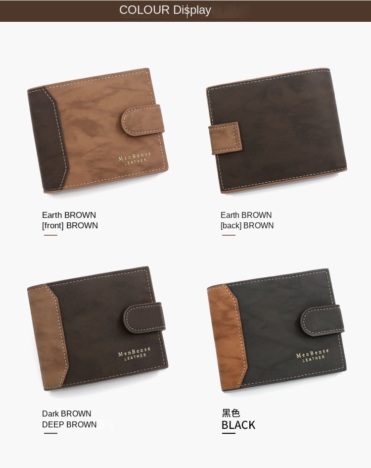 Men's Wallet Black/brown/coffee Business Card Holder Case Male Short Purse PU Leather Money Bag for Men Credit Card Wallet