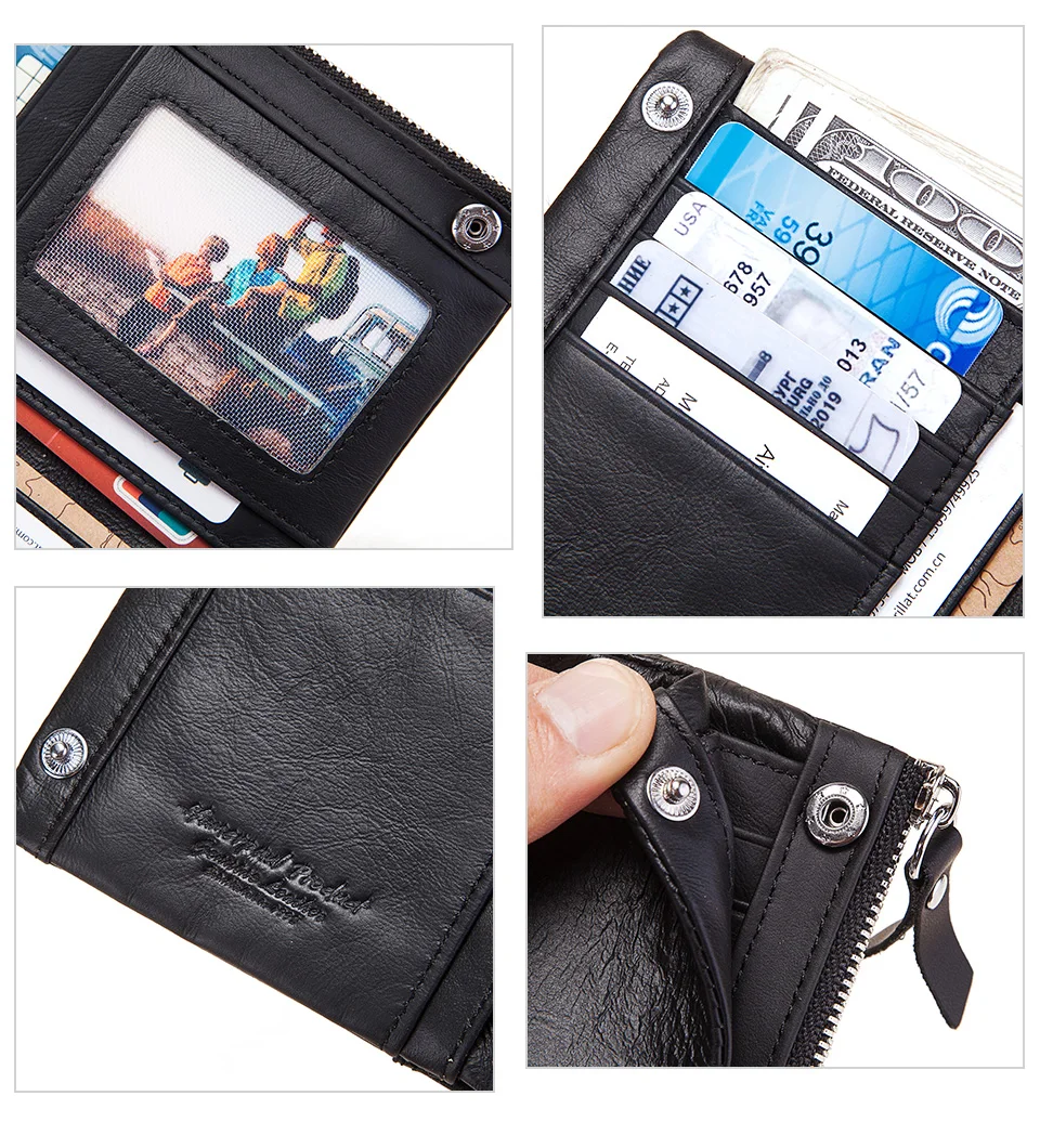 Top Quality Genuine Cow Leather Wallet Men Hasp Design Short Purse With Passport Photo Holder For Male Clutch Wallets Engraving Top Quality Genuine Cow Leather Wallet Men Hasp Design Short Purse With Passport Photo Holder For Male Clutch Wallets Engraving
