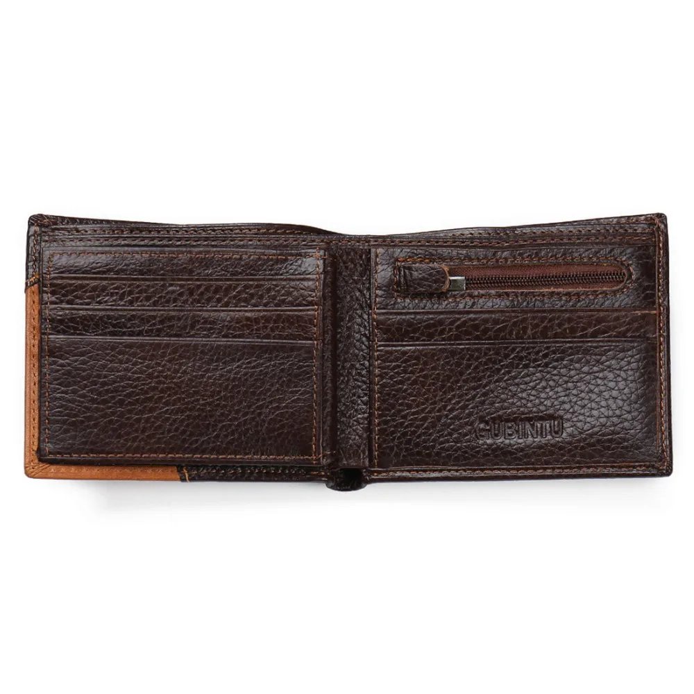 Genuine Leather Men Wallets Coin Pocket Zipper Real Men's Leather Wallet with Coin High Quality Male Purse Eagle cartera