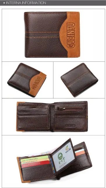 Genuine Leather Men Wallets Coin Pocket Zipper Real Men's Leather Wallet with Coin High Quality Male Purse Eagle cartera
