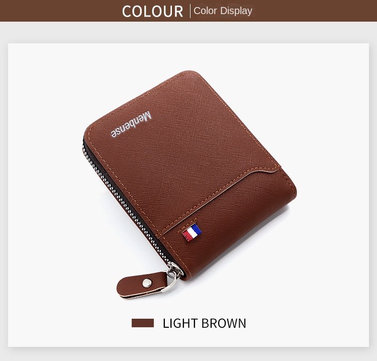 New Men's Wallet Short Korean Style Men's Zipper Bag Coin Pocket Card Holder Party Bag for Man Credit Card Holder Rfid Wallet