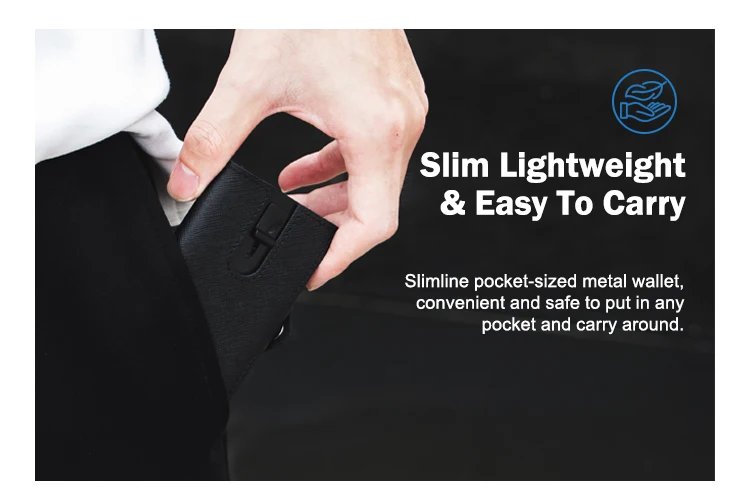 Men Wallets Real Cow Leahter Pop Up Business Credit Card Holder RFID Blocking Slim Smart Carbon Fiber Wallet with Pocket