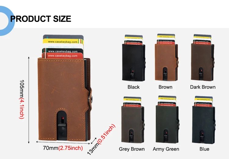 Men Wallets 100% Genuine Cow Leather Popup Short Card Holder Purse High Quality Brand Male Wallet Tarjeteros Para Hombre