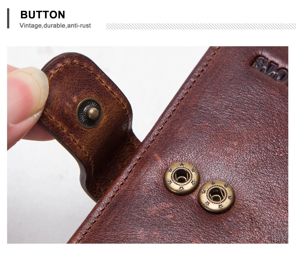 Genuine Leather RFID Vintage Wallet Men With Coin Pocket Short Wallets Small Zipper Walet With Card Holders Man Purse